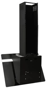 Exaustor de parede 60 cm aço e vidro temperado preto