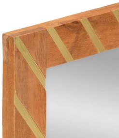 Espelho casa de banho 50x70x3cm mangueira maciça/vidro castanho