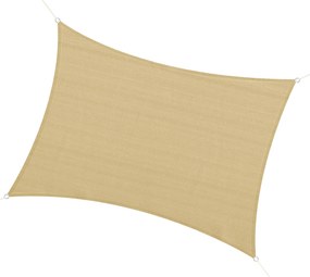Outsunny Vela de sombreamento retangular grande 4 x 3 m em polietileno de alta densidade HDPE resistente aos UV bege | Aosom Portugal