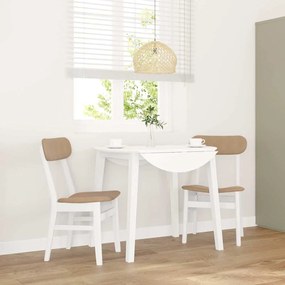 vidaXL Cadeiras de jantar com almofadões 2 pcs madeira maciça branco