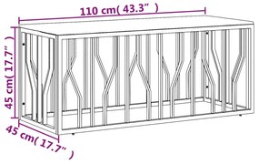 Mesa centro aço inoxidável/madeira recuperada maciça prateado