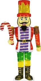 Soldado Quebra Nozes 170 cm Iluminado para Decoração de Natal  3D Pré-iluminada com 110 Luzes LED multicolorido