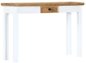 vidaXL Mesa consola 110x35x75 cm mangueira maciça branco e castanho
