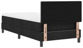 Cama Box com Colchão Preta 90x200 cm Tecido