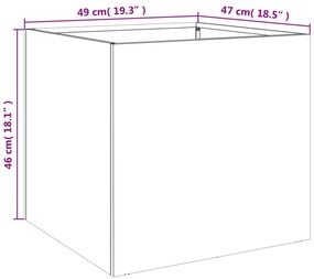 Vasos/floreiras 2 pcs 49x47x46 cm aço antracite