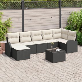 Conjunto de Sofá para Jardim vidaXL de 7 Peças com Almofadas de Rattan