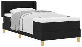 Cama Box com Colchão Preta 90x190 cm Tecido