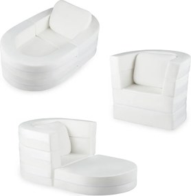 Sofá-cama 3 em 1 para crianças 66 x 47 x 55 cm, dobrável, com capas laváveis com fechos de correr e almofada com enchimento de espuma macia, para maio