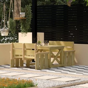 vidaXL 3 pcs conjunto de jantar para jardim pinho impregnado