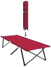 Cama Solar Dobrável com Bolsa Vermelha Tecido Oxford 600D