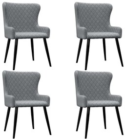 vidaXL Cadeiras de jantar 4 pcs tecido cinzento-claro