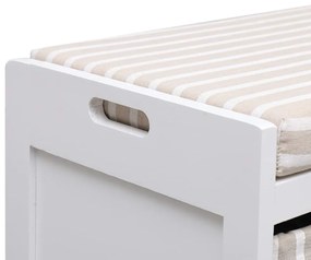 Banco de corredor 70x33,5x45 cm madeira de paulownia branco