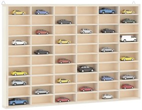 vidaXL Vitrine de colecionador de madeira com 60 compartimentos