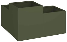 Jardineira vidaXL 80x80x48 cm Verde Oliva Aço