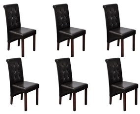 vidaXL Cadeiras de jantar 6 pcs couro artificial castanho