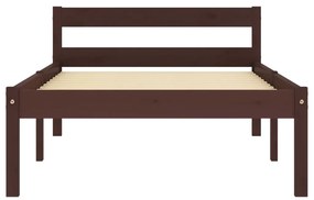 Estrutura de cama 100x200 cm pinho maciço castanho-escuro