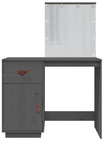Toucador com LEDs 95x50x133,5 cm pinho maciço cinza
