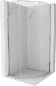 Mexen Exo cabine de duche pentagonal de abrir 80 x 80 cm, transparente, cromado - 812-080-080-01-00