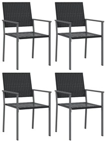 5 pcs conjunto de jantar p/ jardim vime PE e aço