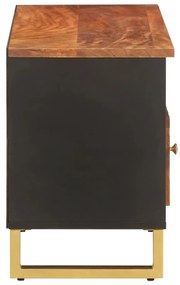 Móvel de TV 100x33,5x46 cm mangueira maciça castanho e preto
