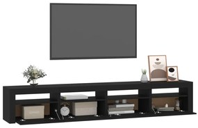 Móvel de TV com luzes LED 240x35x40 cm preto