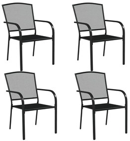 5 pcs conjunto de jantar para jardim aço antracite
