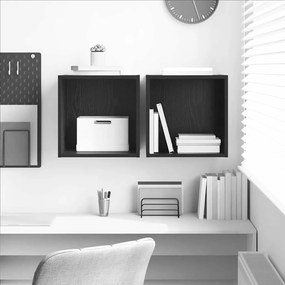 vidaXL Armário de Parede 2 pcs Carvalho Preto 37 x 37 x 37 cm
