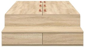 Cama com Arrumação em Carvalho Sonoma 90x200 cm