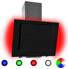 vidaXL Exaustor RGB LED 60 cm aço inoxidável e vidro temperado