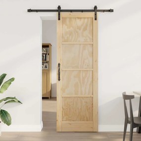 vidaXL Porta Deslizante Castanho 73,5 x 211 cm