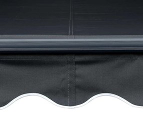 Toldo retrátil manual c/ LED 300x250 cm antracite