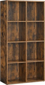 Estante com 8 compartimentos 30 x 65,5 x 129,5 cm Castanho vintage