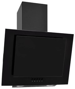 vidaXL Exaustor de parede 60 cm aço inoxidável e vidro temperado preto