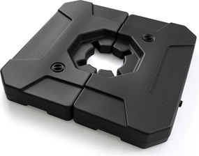 Base para guarda-sol 88 x 88 x 13 cm (BASE CRUZADA NÃO INCLUIDA), 124 kg, 2 placas quadradas pesadas, enchimento com água ou areia, com alças, 88 x 88