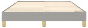 Estrutura de cama sem colchão 140x190 cm tecido cinzento-claro