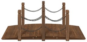 Ponte jardim c/ corrimões em corrente 150x67x56 cm abeto maciço