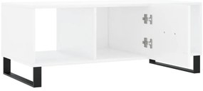 Mesa de centro 102x50x40 cm madeira processada branco brilhante