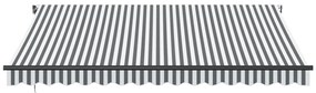Toldo retrátil automático com LEDs 400x300 cm antracite/branco