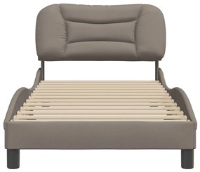 Estrutura de cama sem colchão 80x200 cm tecido cinzento