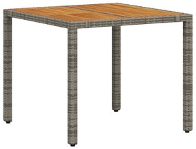 Conjunto de Jantar para Jardim vidaXL de 5 Peças Cinza Rattan Poliéste
