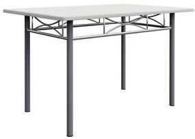 Conjunto jantar com mesa e 4 cadeiras Paul 5 peças em Branco aveludado