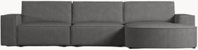 Sofá de canto em bombazina Carlo Rounded (4 lugares)
