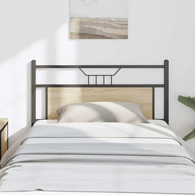 Cabeceira de cama 100 cm derivados madeira/aço carvalho sonoma