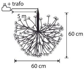 Luminária de Natal suspensa esfera preta 60cm Incl. LED com temporizador IP44 - Nobu