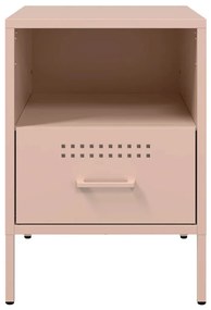 Mesa de cabeceira 36x39x50,5 cm aço rosa