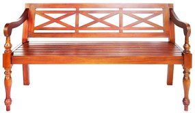 Banco Batávia 136 cm madeira maciça de mogno castanho escuro
