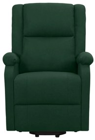 Poltrona elevatória de massagens tecido verde-escuro