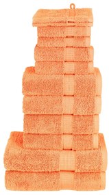 12pcs Conjunto toalhas banho premium SOLUND 600gsm laranja