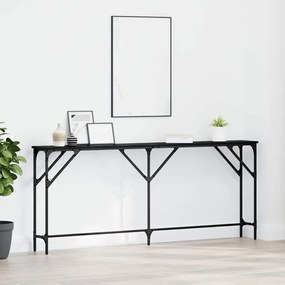vidaXL Mesa de Consola Carvalho Preto 180x23x75 cm Madeira de Engenharia
