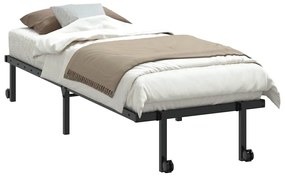 Estrutura de cama sem colchão Dobrável 80x200 cm aço preto